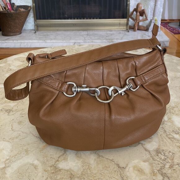 St. John’s Bay 100% Leather Horsebit Hobo Bag - Picture 1 of 15